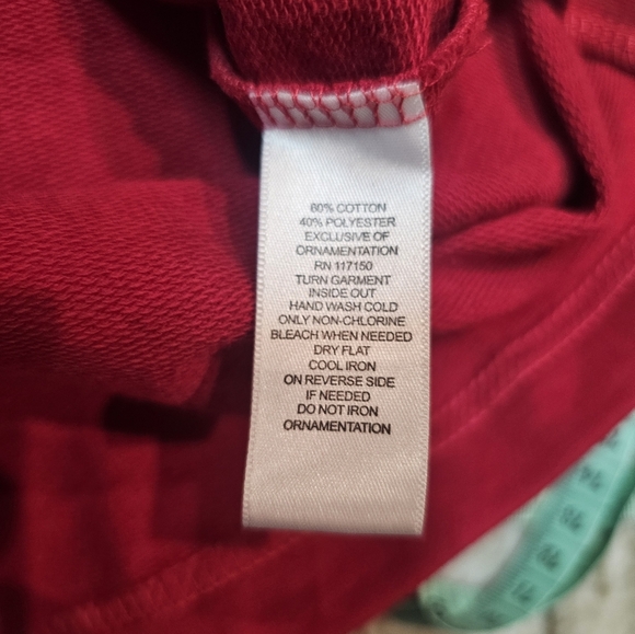 Quacker Factory Red Rhinestone Zip Hoodie Top M Floral Hood A225701 - Picture 6 of 11